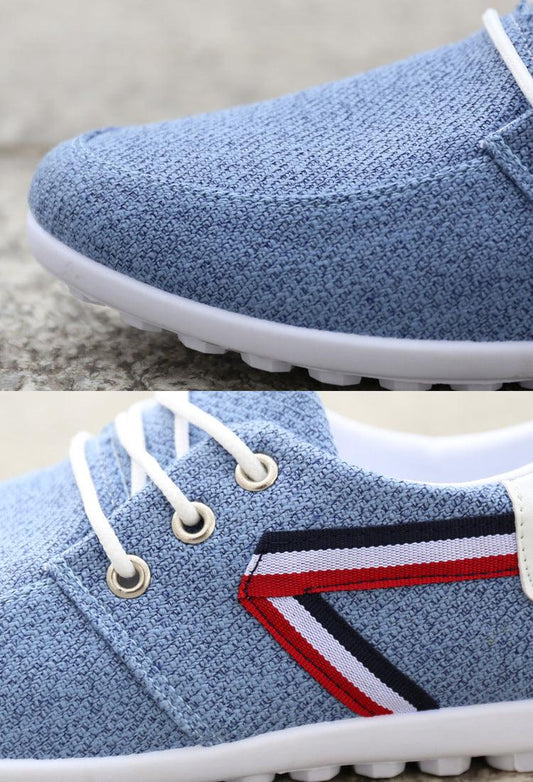 "Men'S Soft-Soled Canvas Shoes, Sports And Leisure Old Beijing Cloth Shoes, Peas Shoes - MANDOTOS"