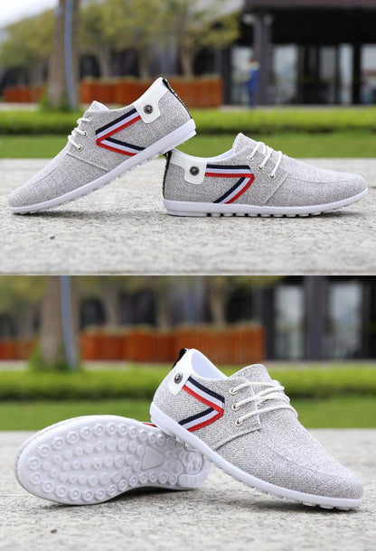 "Men'S Soft-Soled Canvas Shoes, Sports And Leisure Old Beijing Cloth Shoes, Peas Shoes - MANDOTOS"