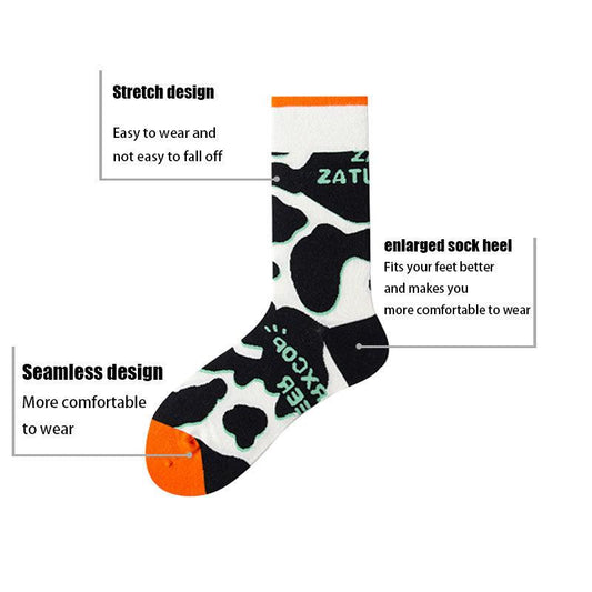 "3 Pairs Women Colorful Compression Running Anti-odor And Breathable Socks Crew Athletic Hiking Anti Blister Cushioned For Running Hiking Cycling Fitness - MANDOTOS"