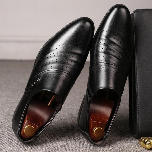 "Casual pointed toe shoes men leather shoes men - MANDOTOS"