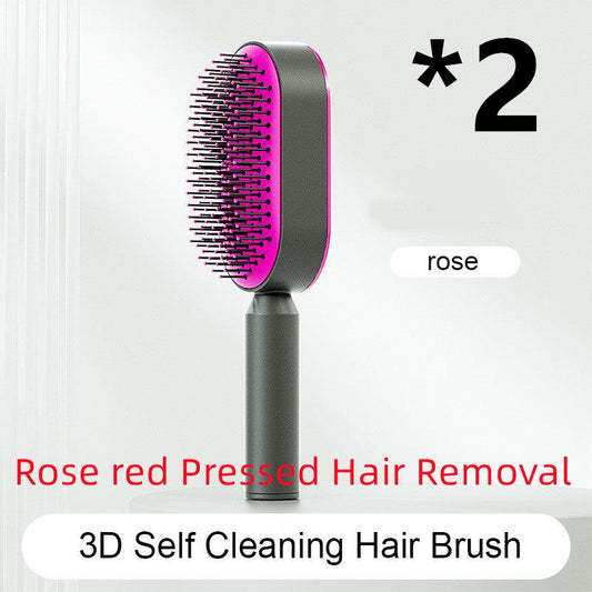 "Self Cleaning Hair Brush For Women One-key Cleaning Hair Loss Airbag Massage Scalp Comb Anti-Static Hairbrush - MANDOTOS"