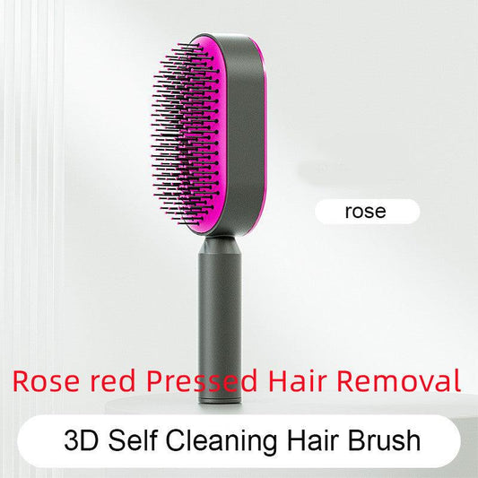 "Self Cleaning Hair Brush For Women One-key Cleaning Hair Loss Airbag Massage Scalp Comb Anti-Static Hairbrush - MANDOTOS"