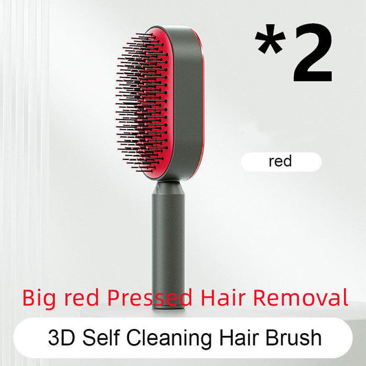 "Self Cleaning Hair Brush For Women One-key Cleaning Hair Loss Airbag Massage Scalp Comb Anti-Static Hairbrush - MANDOTOS"