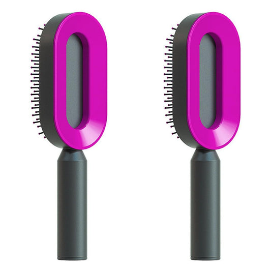 "Self Cleaning Hair Brush For Women One-key Cleaning Hair Loss Airbag Massage Scalp Comb Anti-Static Hairbrush - MANDOTOS"
