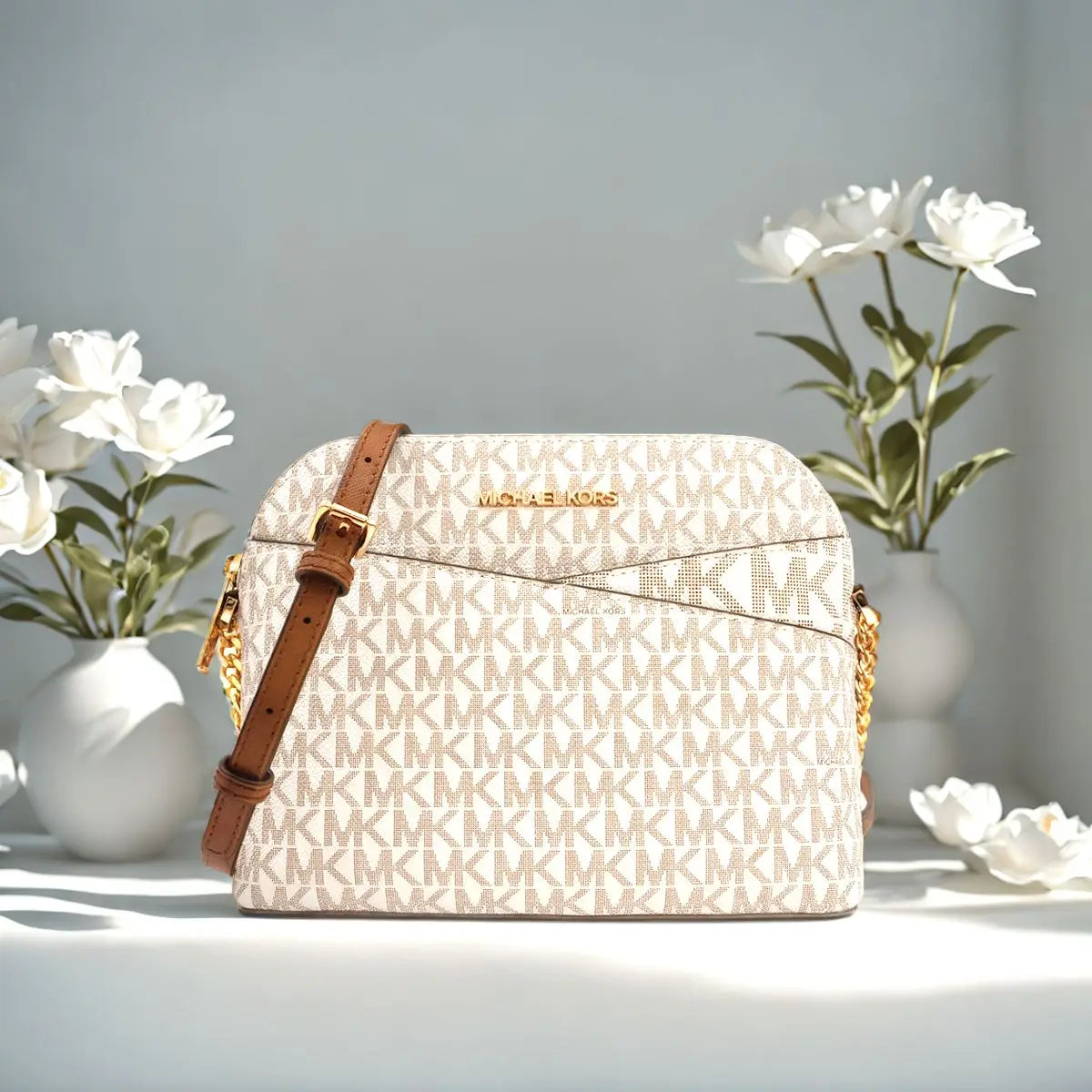 "Michael Kors Ole Jet Set Travel Medium Pvc Printed Women'S Single Shoulder Crossbody Shell Bag - MANDOTOS"