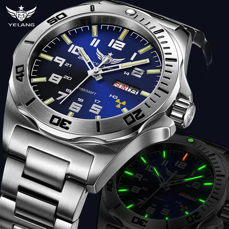 "Yelang V1019 Brand 44MM Men Watch NH36 100M PROFESSIONAL WATERPROOF Deep Diving Mechanical Automatic Watch Sapphire Lens Reloj - MANDOTOS"