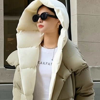 "Women's Cozy Long Hooded Down Jacket - MANDOTOS"