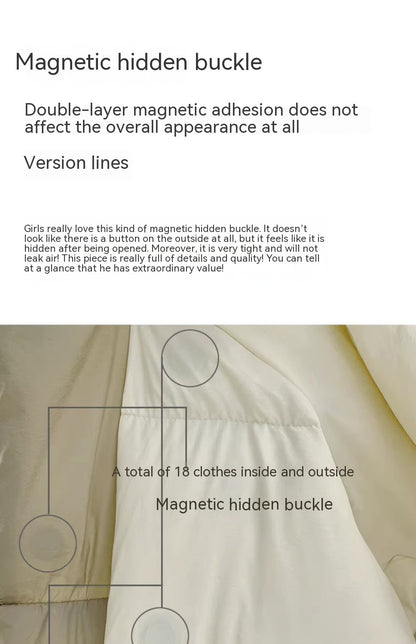 "Women's Cozy Long Hooded Down Jacket - MANDOTOS"