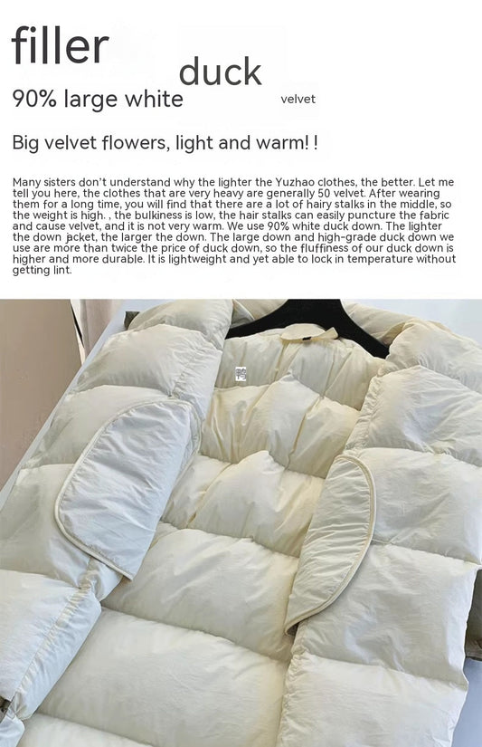 "Women's Cozy Long Hooded Down Jacket - MANDOTOS"