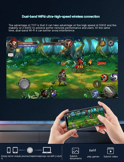 "T07 Full HD Smart Projector - 320 ANSI Lumens Brightness - MANDOTOS"