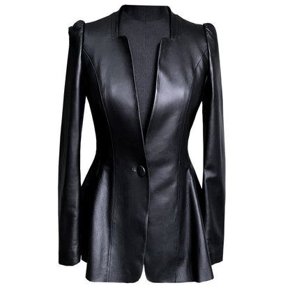 "Short Women's Leather Jacket - Effortless Style - MANDOTOS"