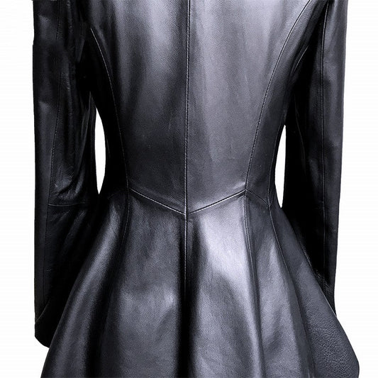 "Short Women's Leather Jacket - Effortless Style - MANDOTOS"