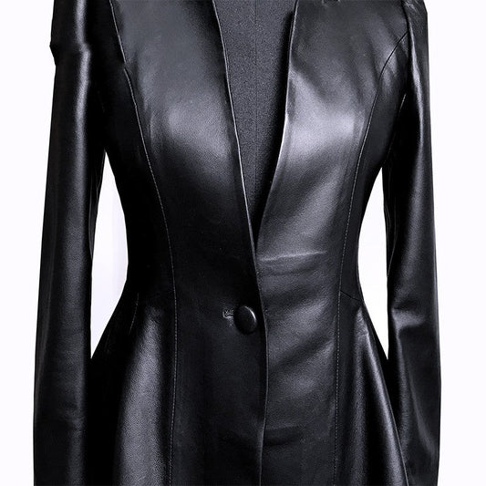 "Short Women's Leather Jacket - Effortless Style - MANDOTOS"