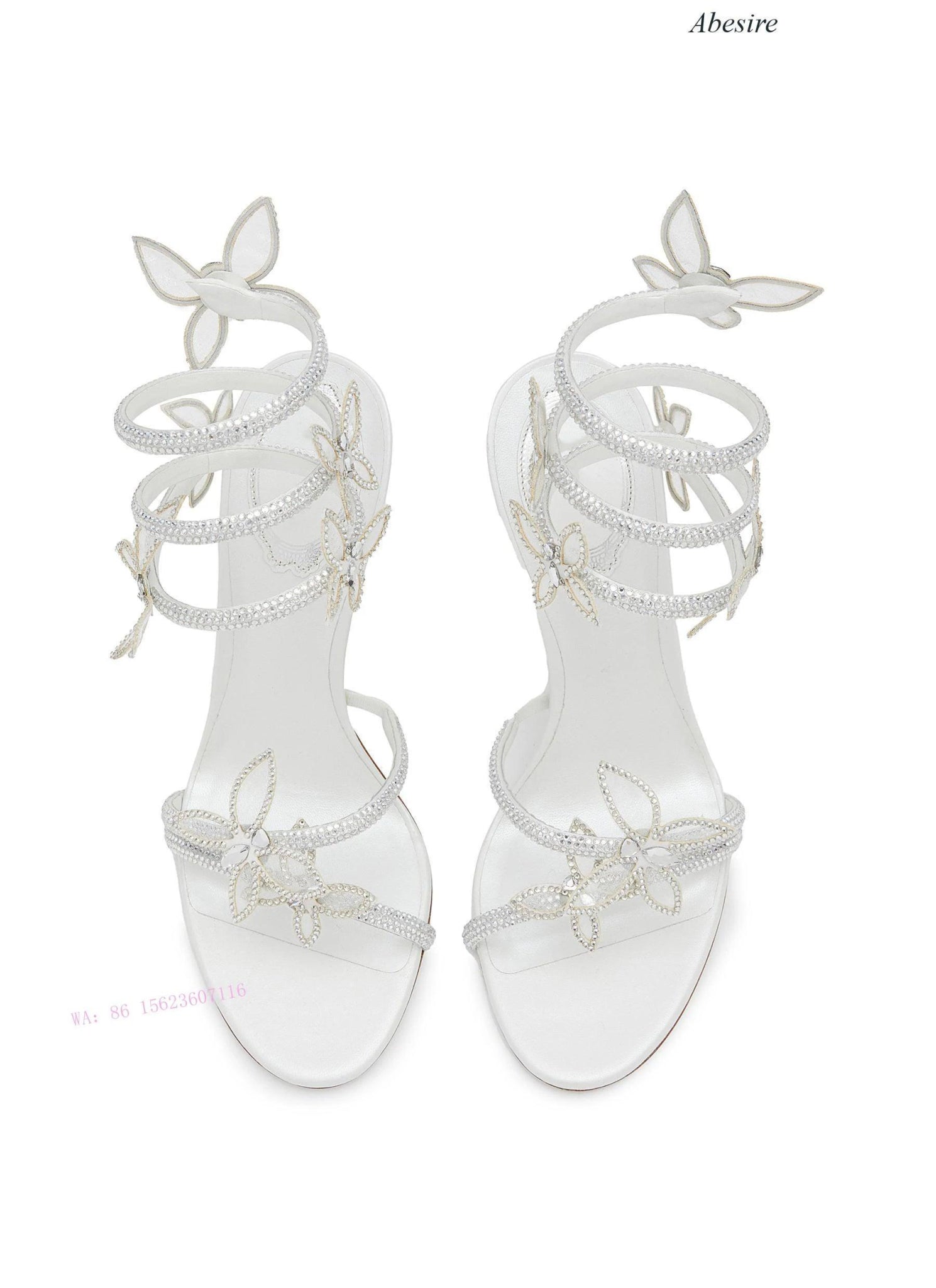 "New Fashionable Banquet All-Match Bow Diamond Sexy Stiletto Open Toe Women's High Heel Sandals - MANDOTOS"