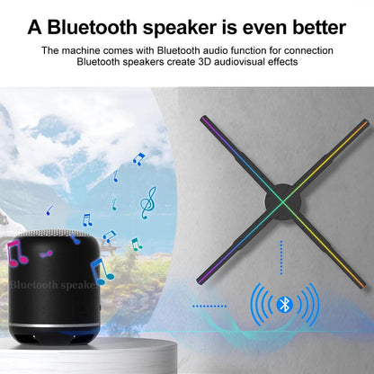 "65cm 3D Hologram Fan LED Illuminated Sign Holiday Advertising Lights WIFI Remote Control Display Image Video Hologram Projecter - MANDOTOS"