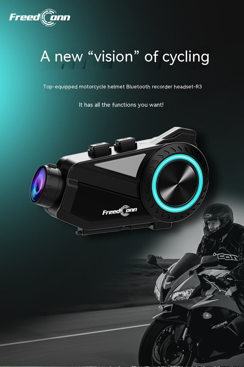 "R3 Motorcycle Helmet Intercom Bluetooth Headset & Driving Recorder - MANDOTOS"