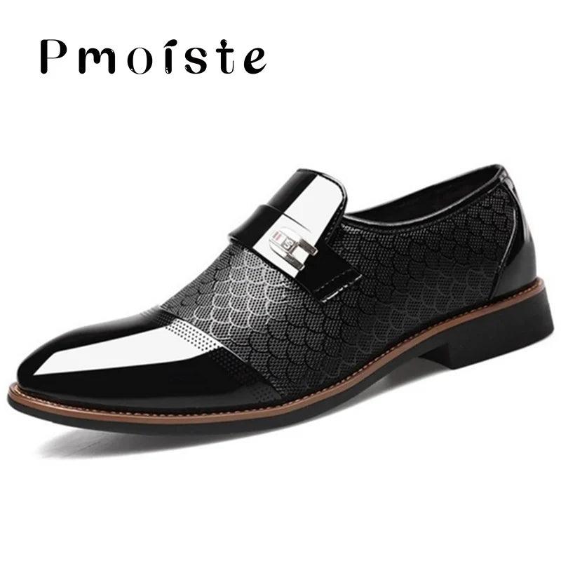 "Men's shoes Leather Embossing Classic Fashion Luxury men shoes Wear-resistant Non slip Mans footwear Anti-slip Black shoes - MANDOTOS"