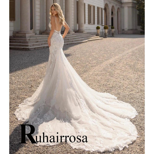 "Charming Mermaid Wedding Dress - Customizable Fit - MANDOTOS"