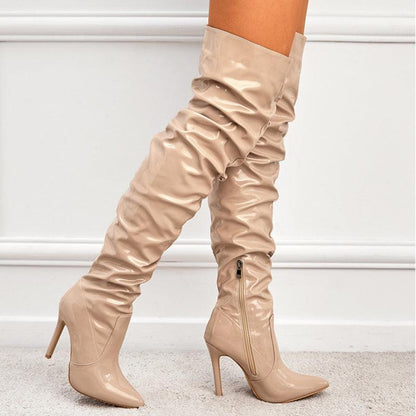 "Knee High Long Boots Women Fashion Super High Heel Party Shoes - MANDOTOS"