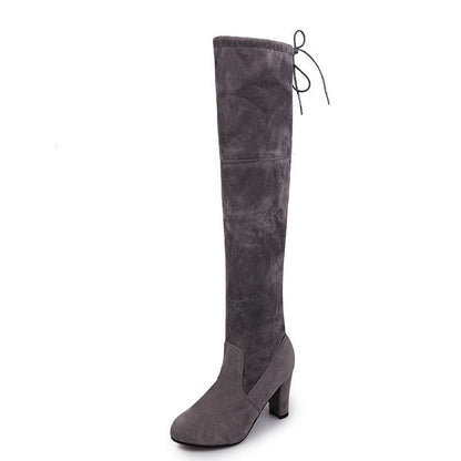 "Black Knee High Boots For Women Shoes High Heel Long Boots - MANDOTOS"