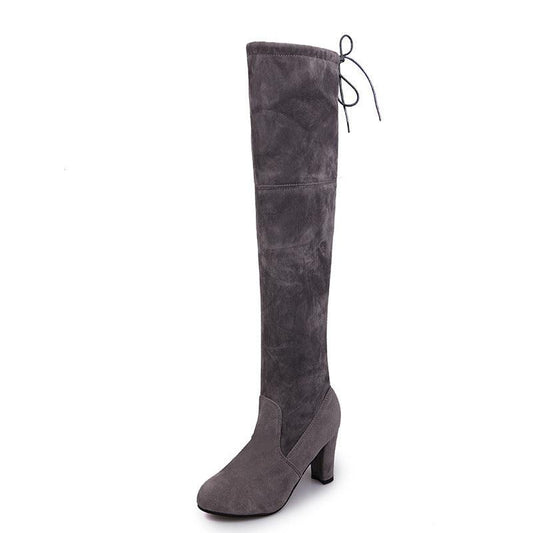 "Black Knee High Boots For Women Shoes High Heel Long Boots - MANDOTOS"