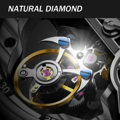 "AESOP Men Flying Tourbillon Mechanical Full Skeleton Waterproof Watches Top Brand Luxury Watch for Men Sapphire With Diamond Man - MANDOTOS"