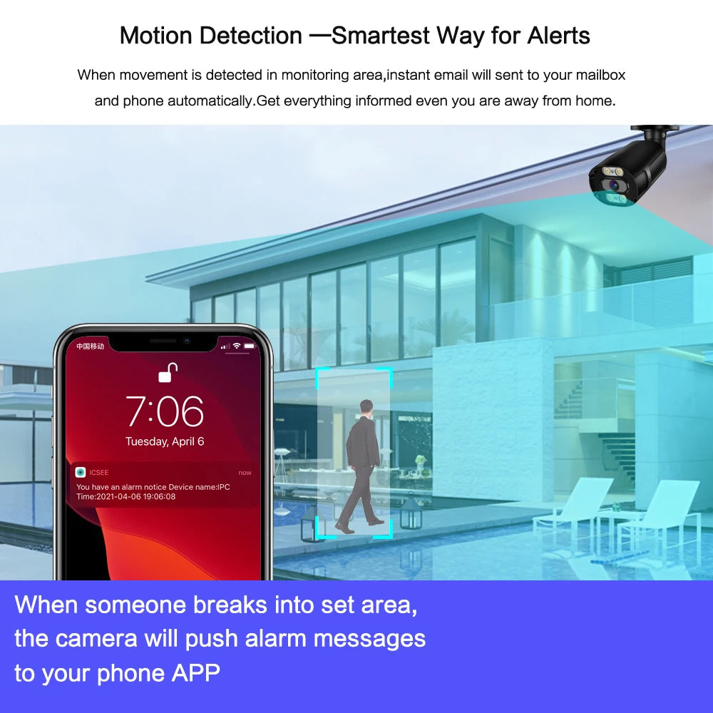 "4K Ultra HD POE Security Camera System - 8MP Night Vision NVR Kit - MANDOTOS"