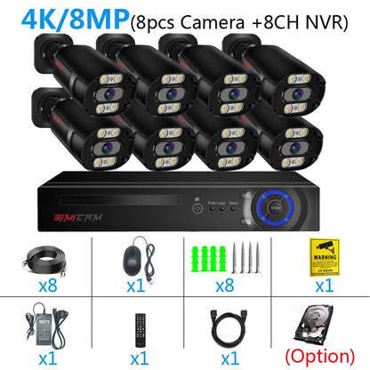 "4K Ultra HD POE Security Camera System - 8MP Night Vision NVR Kit - MANDOTOS"