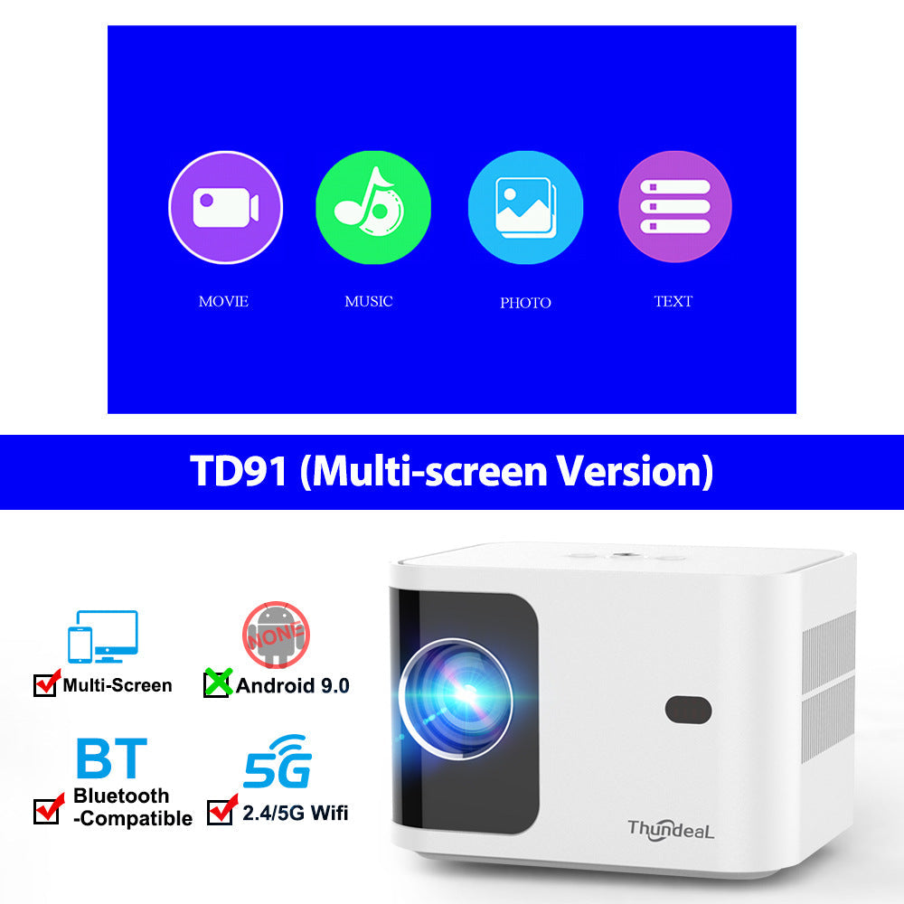 "Smart HD 720p Wireless Projector with Adjustable Trapezoidal Technology - MANDOTOS"
