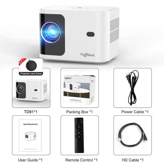 "Smart HD 720p Wireless Projector with Adjustable Trapezoidal Technology - MANDOTOS"