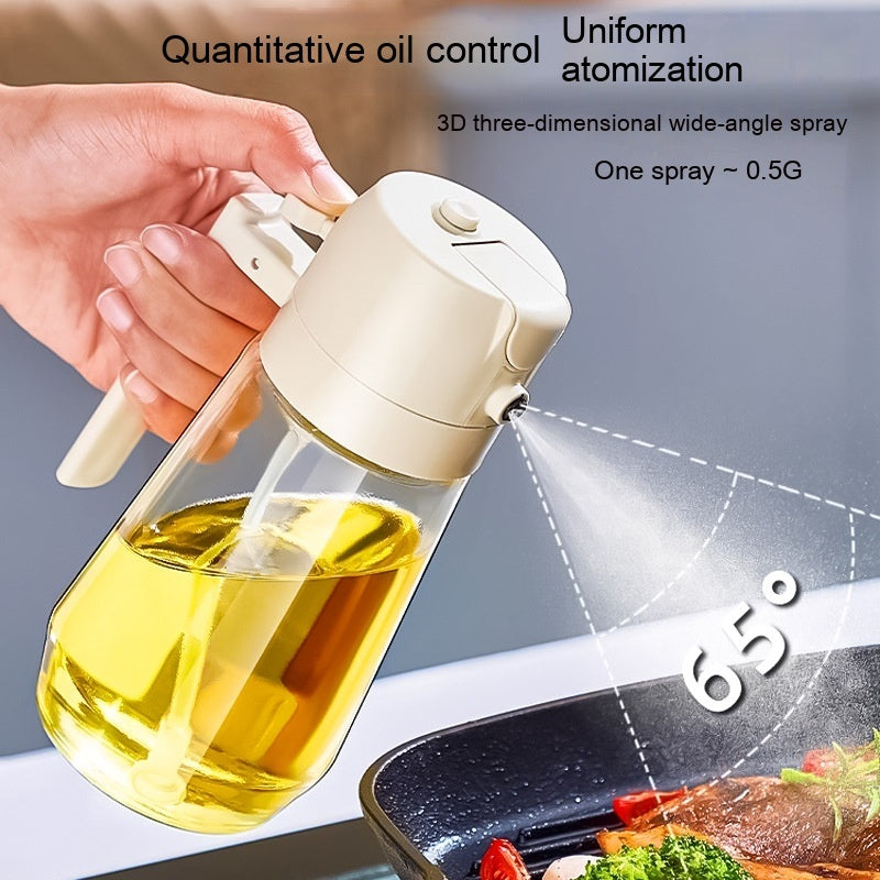 470ML Olive Oil Sprayer Dispenser For Cooking BBQ 2 In 1 Glass Oil Vinegar Soy Sauce Spray Kitchen Oil Bottle For Air Fryer - MANDOTOS