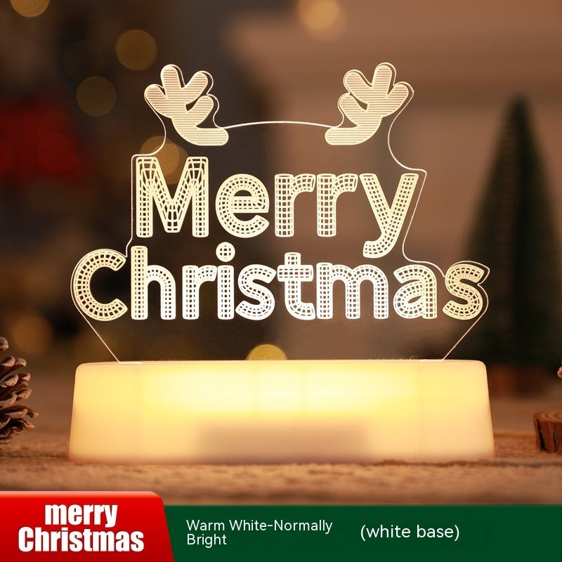 Christmas Decoration 3D Lamp Acrylic LED Night Lights New Year Valentines Day Christmas Kids Gift Christmas Ornaments - MANDOTOS