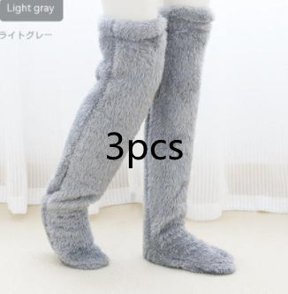 Cozy Winter Knee-High Fuzzy Socks for Cold-Proof Comfort - MANDOTOS0