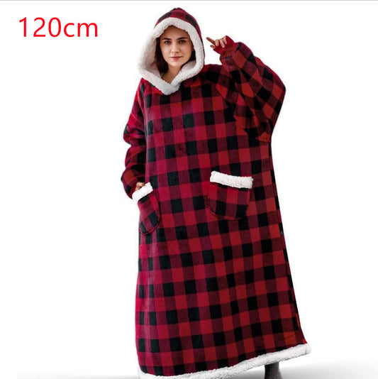 Winter TV Hoodie Blanket Winter Warm Home Clothes Women Men Oversized Pullover With Pockets - MANDOTOS