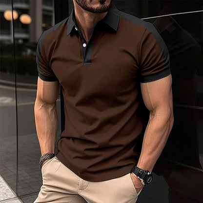 Men's Short Sleeve Business Shirt Summer Casual Polo Shirts - MANDOTOS