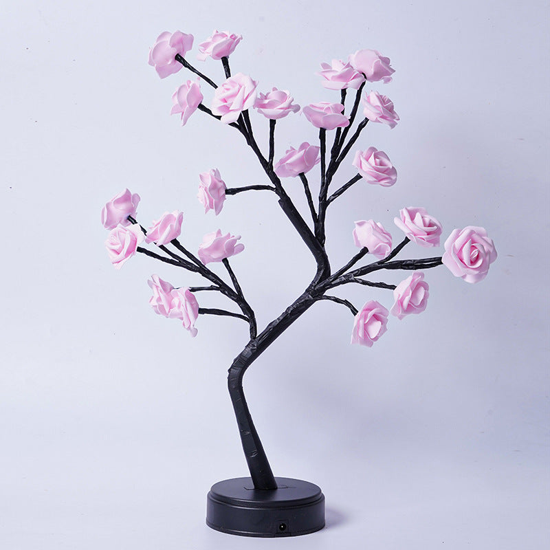 Table Lamp Flower Tree Rose Lamps Fairy Desk Night Lights USB Operated Gifts For Wedding Valentine Christmas Decoration - MANDOTOS