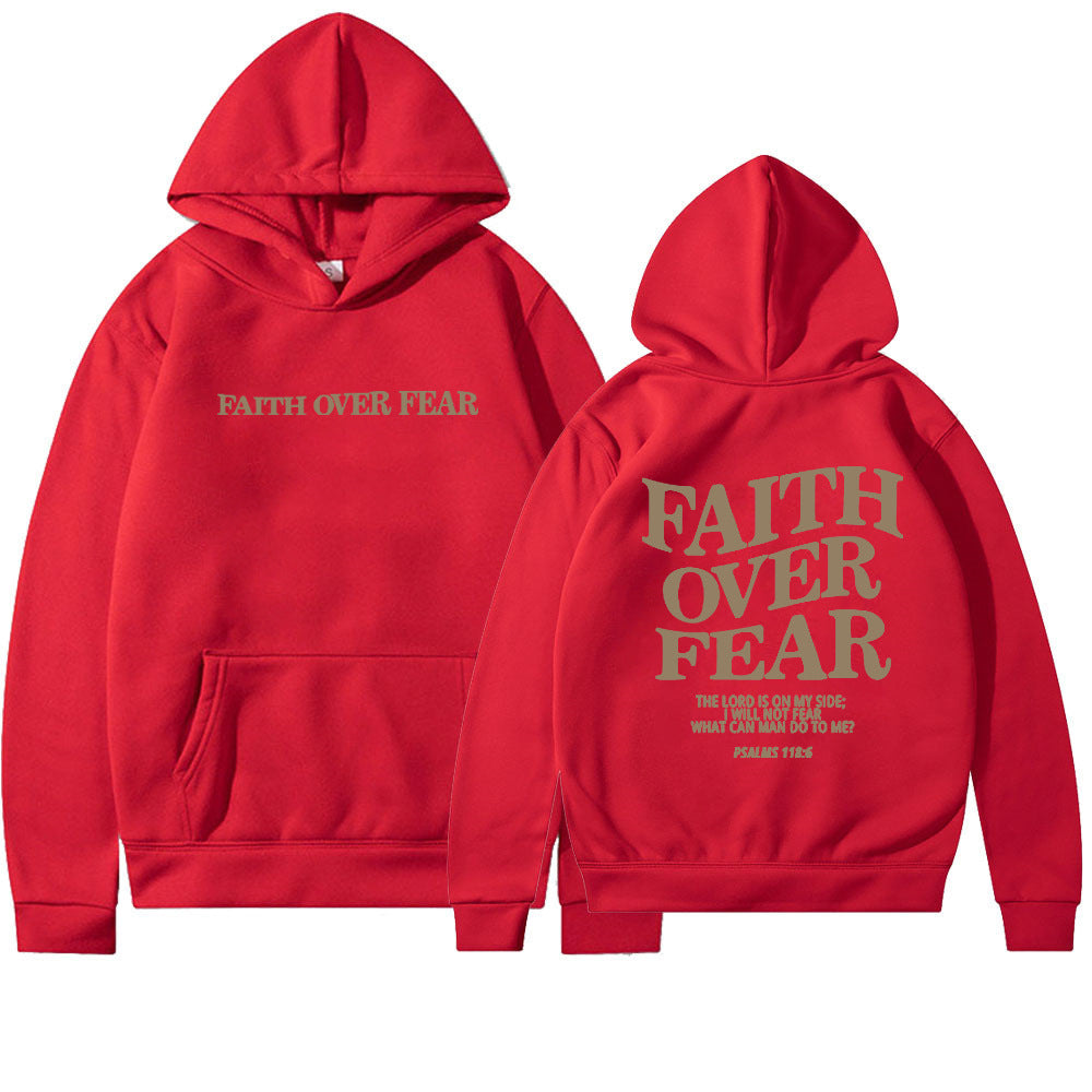 Faith Over Fear Christian Hoodie Christian Sweatshirt Jesus Hoodie Trendy Hoodie Bible Verse Shirt Unisex Aesthetic Clothes - MANDOTOS