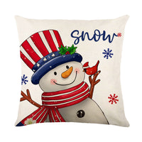 Christmas Decorations Pillow Covers Sofa Square Throw Pillow Cases Stamping Snowflake Waist Cushion Cover Home Bed Decor - MANDOTOS