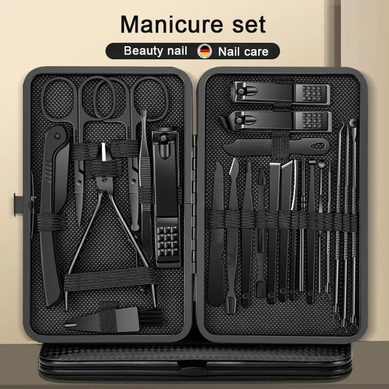 8/12/15/20/24 pcs Manicure Cutters Nail Clipper Set Household Stainless Steel Ear Spoon Pedicure Scissors Tool For Beauty - MANDOTOS