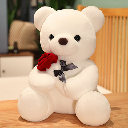 23-45cm New Lovely Hug Roses Teddy Bear Plush Pillow Stuffed Soft Animal Dolls Nice Birthday Gift Girlfriend Valentine's Day - MANDOTOS