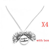 Sunflower Double Lettering Necklace