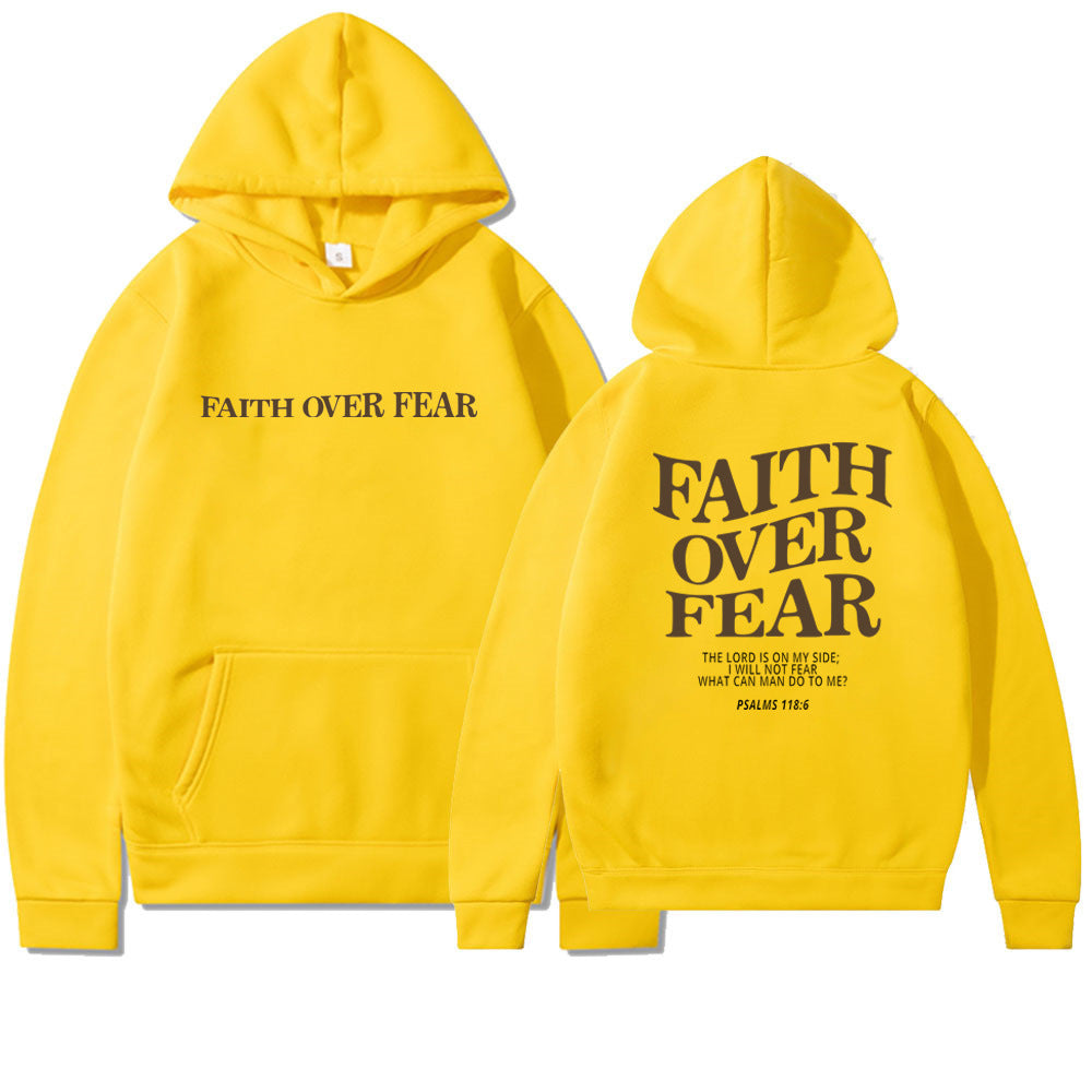 Faith Over Fear Christian Hoodie Christian Sweatshirt Jesus Hoodie Trendy Hoodie Bible Verse Shirt Unisex Aesthetic Clothes - MANDOTOS