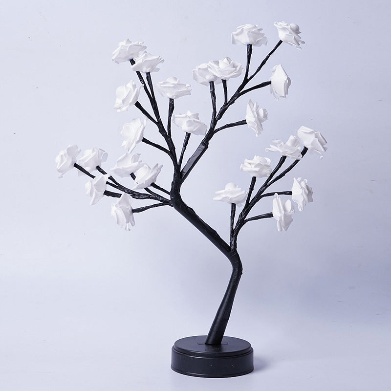 Table Lamp Flower Tree Rose Lamps Fairy Desk Night Lights USB Operated Gifts For Wedding Valentine Christmas Decoration - MANDOTOS