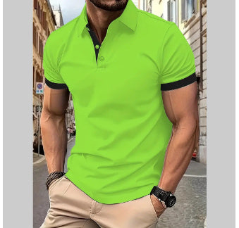 Men's Short Sleeve Business Shirt Summer Casual Polo Shirts - MANDOTOS
