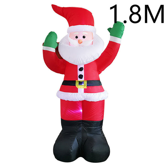 Christmas LED Lights Glowing Santa Tree Snowman Inflatable Doll Outdoor Yard Garden Decor - MANDOTOS