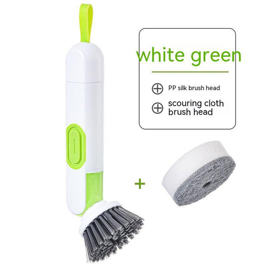 2-in-1 Soap Dispensing Dish Brush with Replacement Heads & No Leak Design