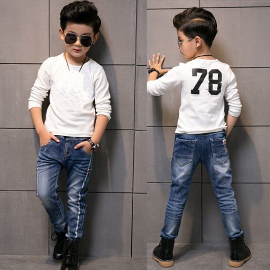 Children's casual straight pants by Ancient Energy, featuring a comfortable fit and simple design for kids' everyday wear.