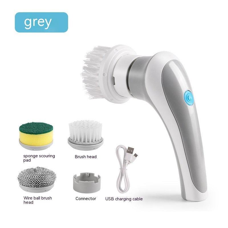 Electric Cleaning Brush 4 In 1 Spinning Scrubber Handheld Electric Cordless Cleaning Brush Portable - MANDOTOS