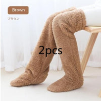 Cozy Winter Knee-High Fuzzy Socks for Cold-Proof Comfort - MANDOTOS0