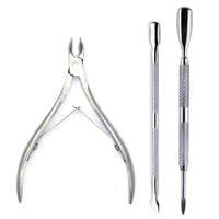 4 Pcs/Set Professional Stainless Steel Nail Cutter Scissor Nippers Muti Function Cuticle Pusher Remover Nail Care Manicure Kits - MANDOTOS